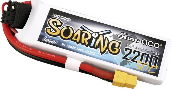 Actual product image Gens Ace Accumulator G-Tech Soaring 2200mAh 7.4V 30C 2S1P XT60 (7.40 V, 2200 mAh)