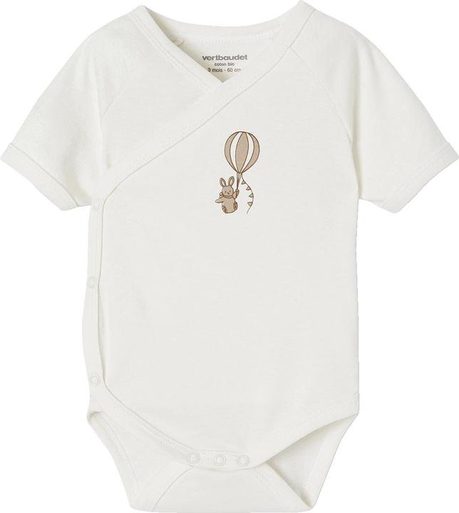 Actual product image Vertbaudet Bio-Kollektion: 5er-Pack Baby Kurzarm-Bodys mit Heissluftballon (56)