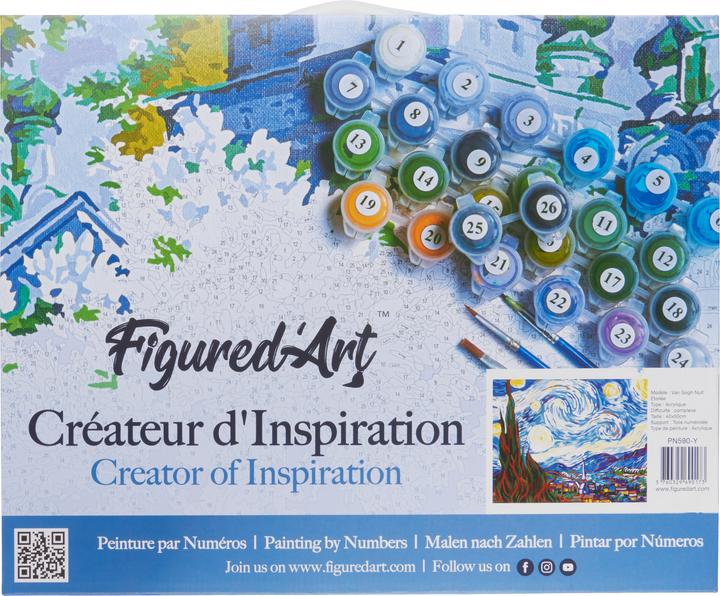 Actual product image Figured'Art Painting by Numbers "Van Gogh - Starry Night" 40 x 50 cm, on stretcher frame