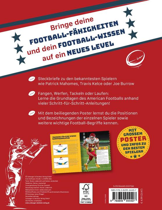 Produktbild American Football - Trainiere wie die NFL-Profis (Deutsch, Schwager & Steinlein Verlag, Hendrik Kranenberg, Sabine Janatschek, Nicole Lindenroth, Jan Stecker, 2024)