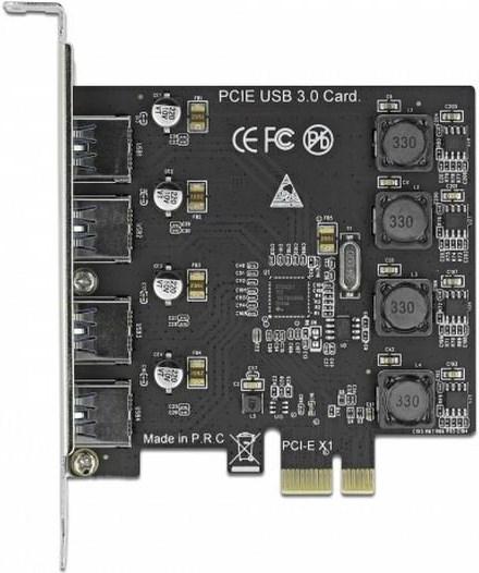 Actual product image Delock PCI Express x1 card to 4 x external USB Type-A socket SuperSpeed USB (USB 3.2 Gen 1)