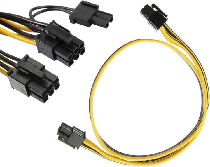 Produktbild PowerGuard PCI-E 6-Pin (male) zu 8-Pin (male) GPU Power Stromkabel 0.5m