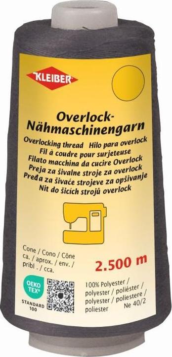Produktbild Kleiber Overlock-Nähmaschinengarn, 2.500 m, dunkelgrau Material: 100% Polyester, Ne 40/2 (2500 m)