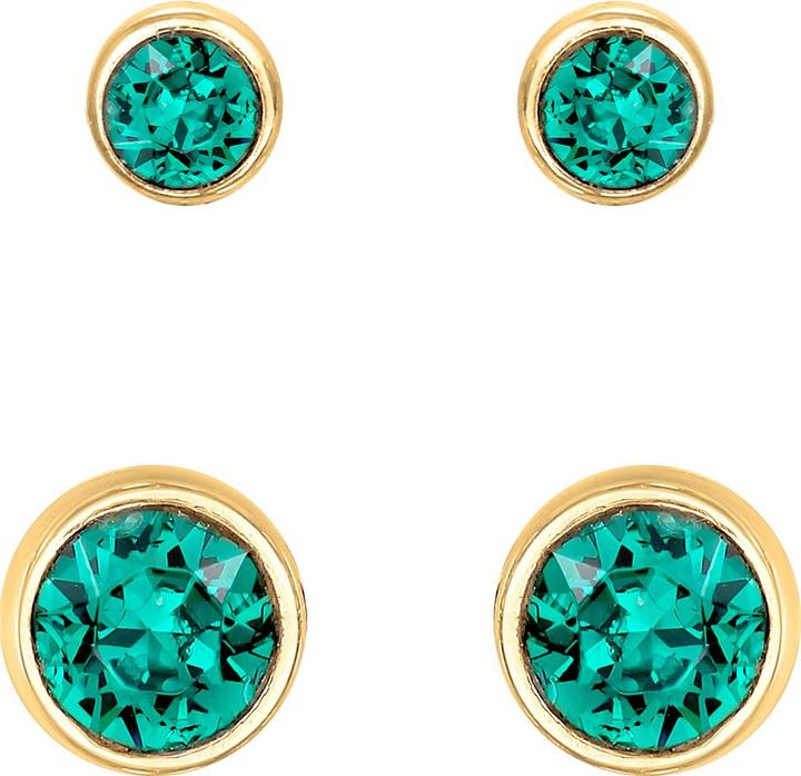 Immagine prodotto Elli Set di orecchini Crystals Basic Green Argento 925 (Cristallo di vetro, Argento 925 placcato oro)