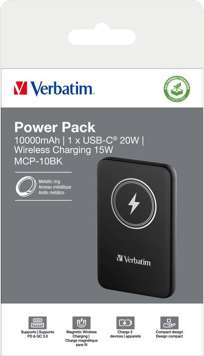 Actual product image Verbatim POWER BANK 10000 NOIR (10000 mAh, 20 W, 37 Wh)