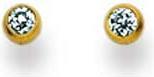 Natsumi Schmuck Ohrstecker Zirkonia Gelbgold 18K/750 2.5mm (750/18 K Gelbgold)