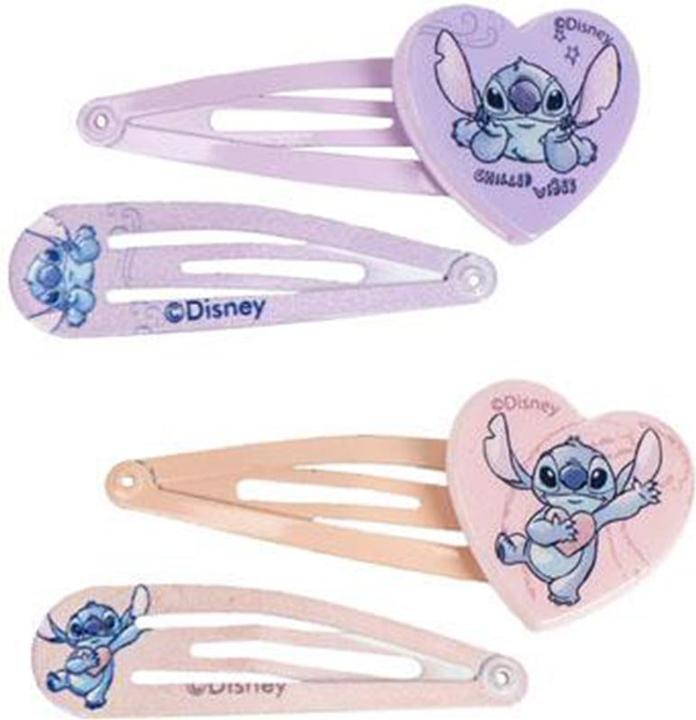 Produktbild Cerdá Disney Stitch Hair Accessories Beauty Set for Girls, Set Includes Pink and Purple 4 Hair Pins and 1 (Haargummi)
