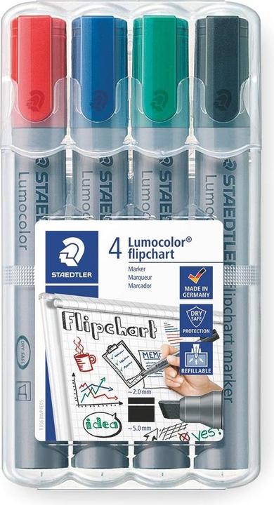 Produktbild Staedtler Flipchartmarker Lumocolor 4St Box (Grau, 5 mm, 4 x)