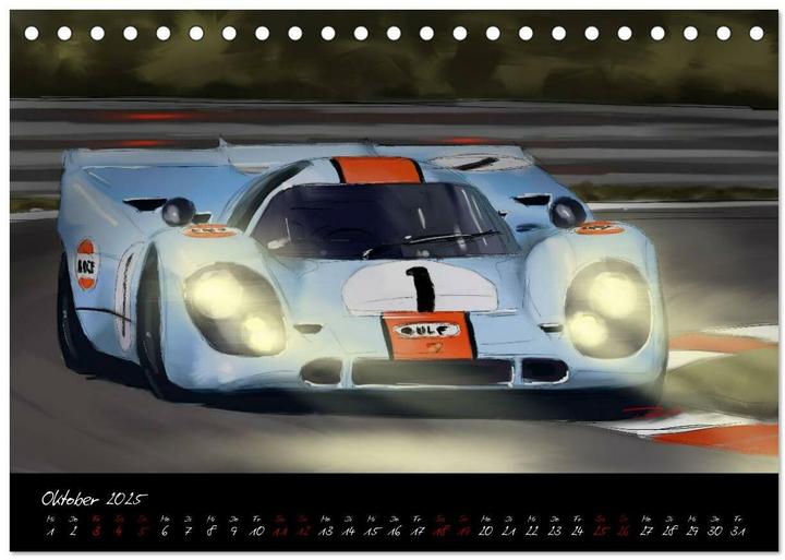 Actual product image Sportwagen Klassiker Kunst (Tischkalender 2025 DIN A5 quer), Monatskalender (A5, German)