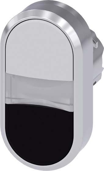 Produktbild Siemens Doppeldrucktaster weiss, schwarz 3SU1050-3AB