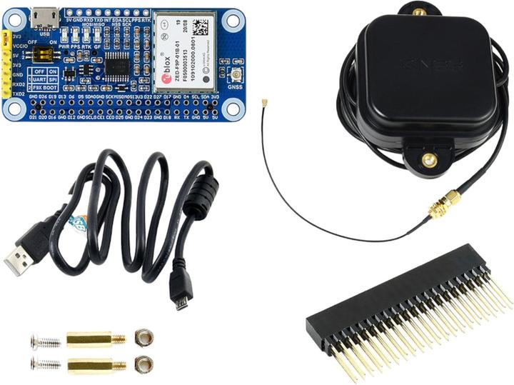 Produktbild WaveShare GPS-RTK uBlox ZED-F9P HAT für Raspberry Pi