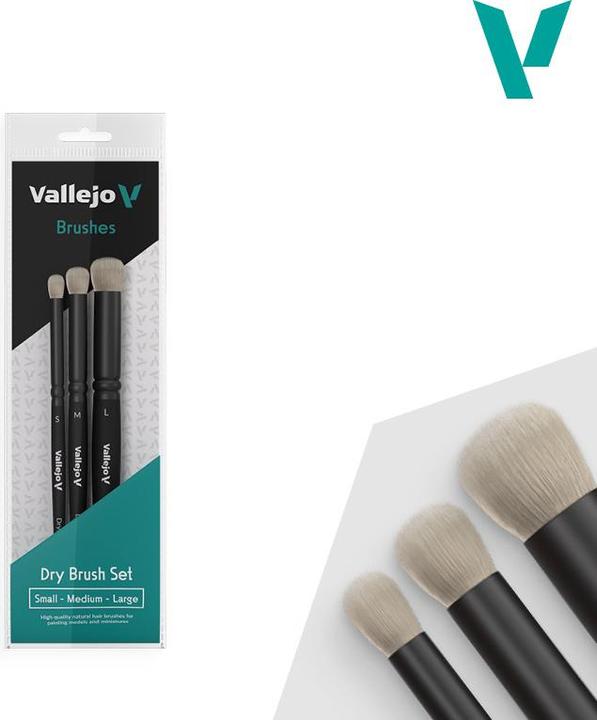 Produktbild Vallejo Brush Set / Dry Brush - Dry Brush Set - Natural Hair (S, M & L)