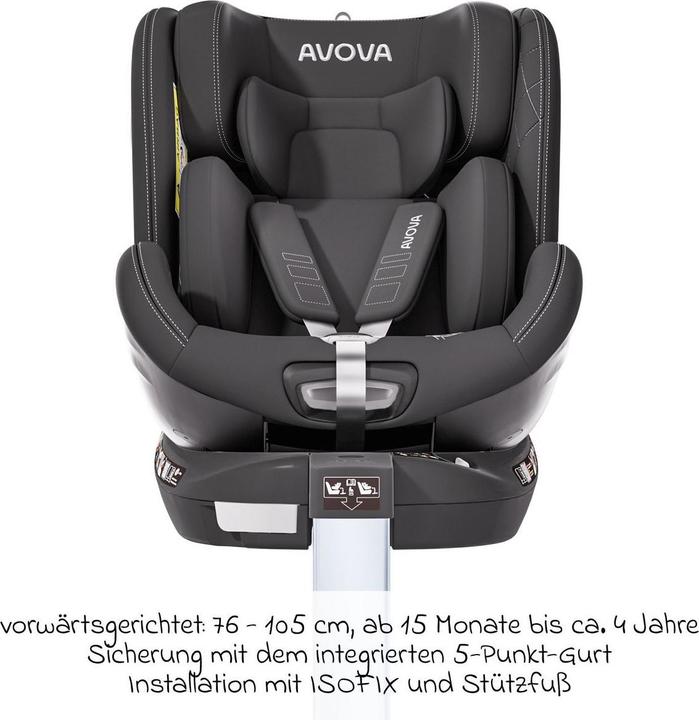 Actual product image Avova Swan-Fix I-Size Reboard child seat (Reboarder, ECE R129/i-Size Standard)