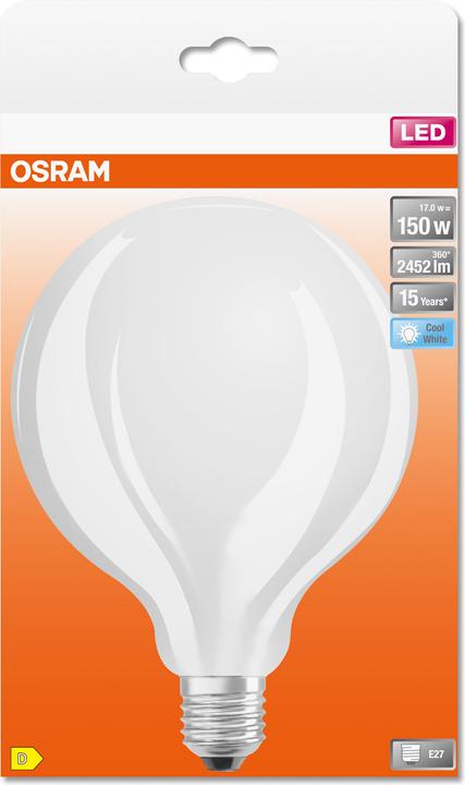 Produktbild Osram Led Retrofit Classic Globe125 (E27, 17 W, 2452 lm, 1 x, D)