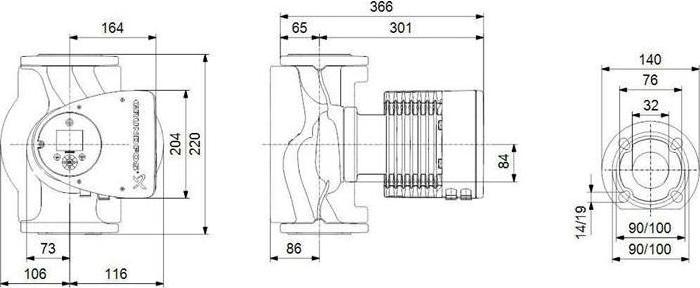 Produktbild Grundfos Elektronisch geregelte Umwlzpumpe MAGNA3 32-120 F 220 mm DN 32 97924638