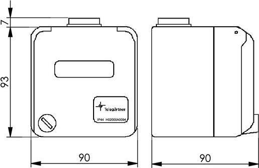 Actual product image Telegärtner RJ45 junction box IP44 AP lockable