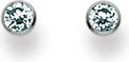 Actual product image Natsumi Schmuck Stud Earrings Zirconia White Gold 18K/750 3.0mm (750/18 K white gold)