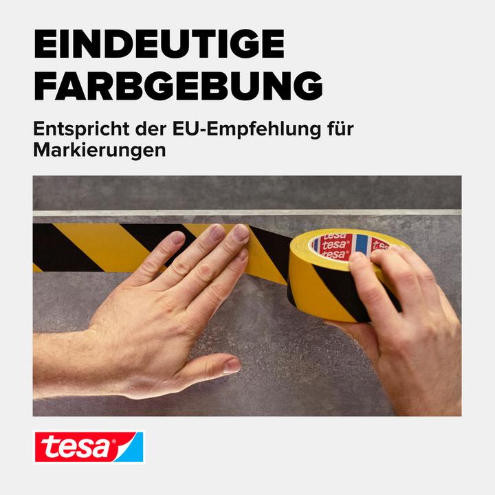 Produktbild tesa PREMIUM Signal Markierungsband, selbstklebendes PVC Warnband zur permanenten Markierung (50 mm)