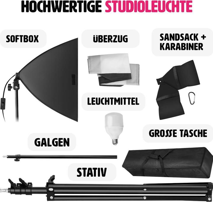 Actual product image tectake Studio light with softbox, tripod and bag (Studio light)