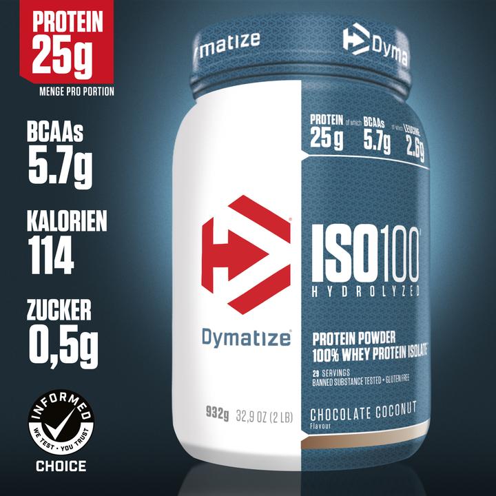 Immagine prodotto Dymatize ISO 100 (Cioccolato al cocco, 1 pz., 932 g)