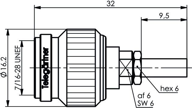 Immagine prodotto Telegärtner Connettore cavo TNC a crimpare G07 50 Ohm, a crimpare/crimpare, professionale, A2903, G07 (RG-316/U) (Spine e connettori)