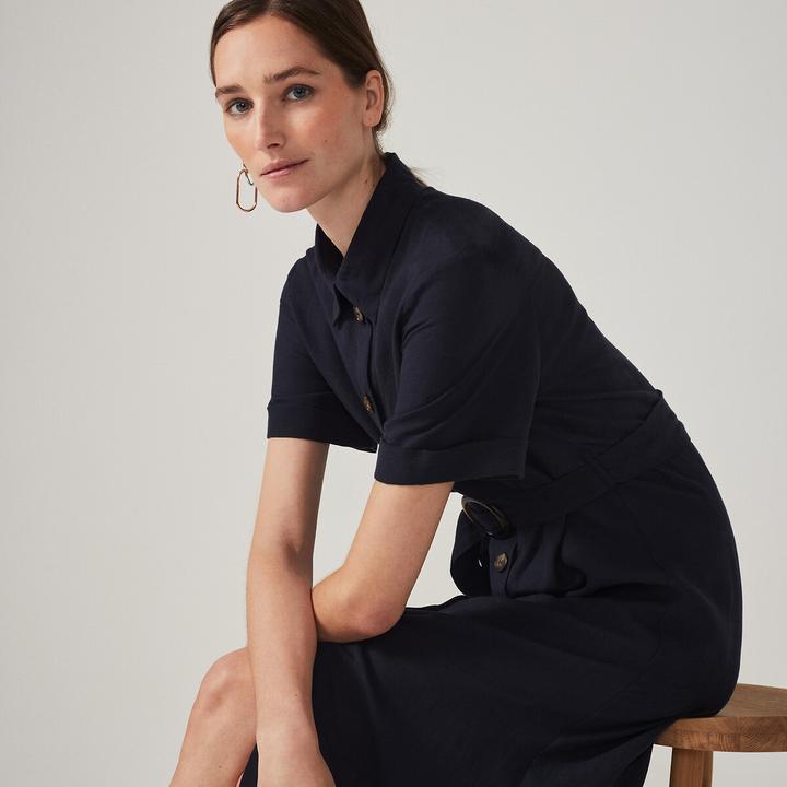 Produktbild La Redoute Collections Blusenkleid Signature OPHELIE aus Lyocell und Leinen (36)