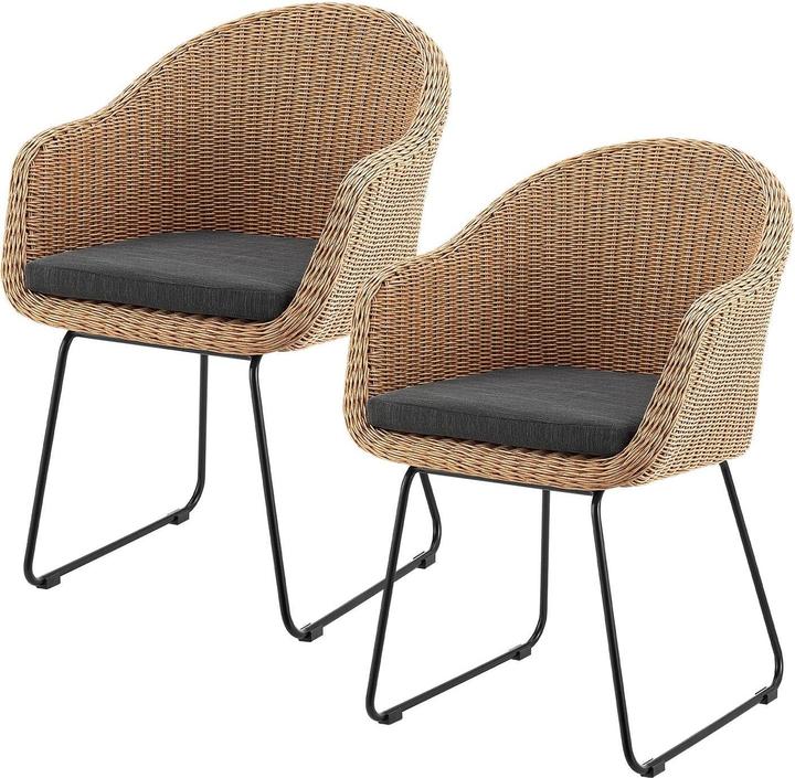 Produktbild Juskys 2x Rattan Korbsessel Cody