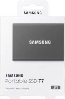 Actual product image Samsung External Hard Drive SSD | | T7 | 2TB | USB 3.2 | Write Speed 1000 MBytes / sec | Read Speed (2 TB)