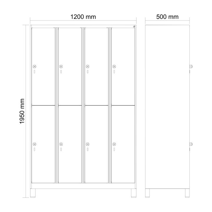 Actual product image C+P Classic Plus double wardrobe, compartment width 30 cm, with feet