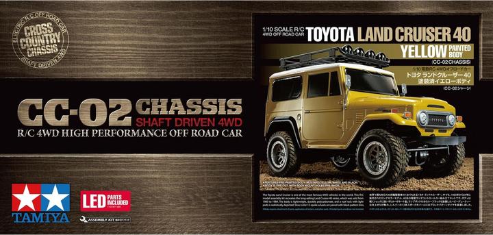 Actual product image Tamiya 1/10 RC Toyota Land Cruiser 40 Yellow Painted Body (CC-02) (Kit)