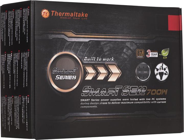 Immagine prodotto Thermaltake ALIMENTAZIONE ATX 700W SMART SE2 NERO 87% EFFICIENZA/SEMI MODULARE/VENTOLA 140MM PS-SPS-070 (700 W)