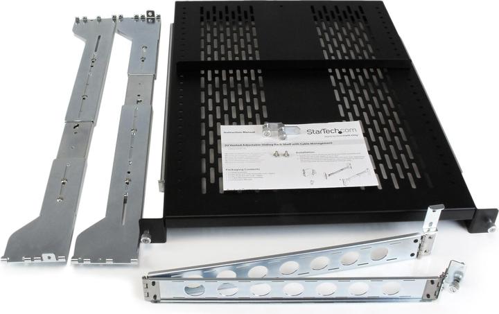 Produktbild StarTech 2HE ausziehbarer belüfteter Fachboden für 19in Serverschrank mit Kabelführung / verstellbarer Mon...