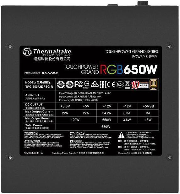Produktbild Thermaltake PSU ATX650W 80+ GOLD (650 W)