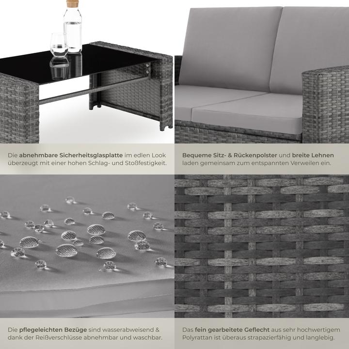 Produktbild tectake Rattan Lounge Jesolo (89 cm)