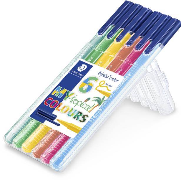 Image du produit Staedtler Boîte triplus avec 6 couleurs tropicales