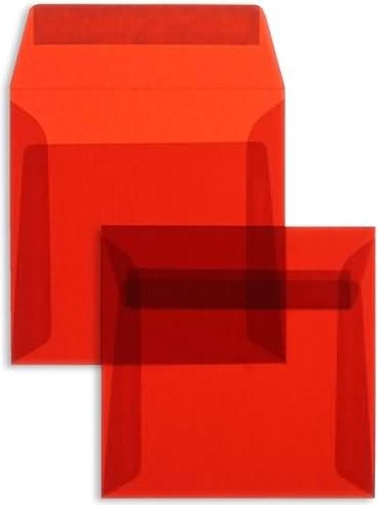 Actual product image Blanke Envelopes offset transparent 170x170mm 100g/sqm HK PU=100 pieces intense red (100 x)