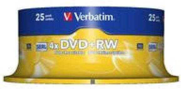 Actual product image Verbatim DVD+RW, 4x, 4.7GB, 25 spindle (25 x)