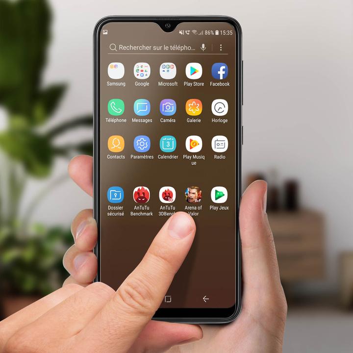 Actual product image Avizar Crystal clear film, glass screen protector (1 Piece, Samsung Galaxy A10)