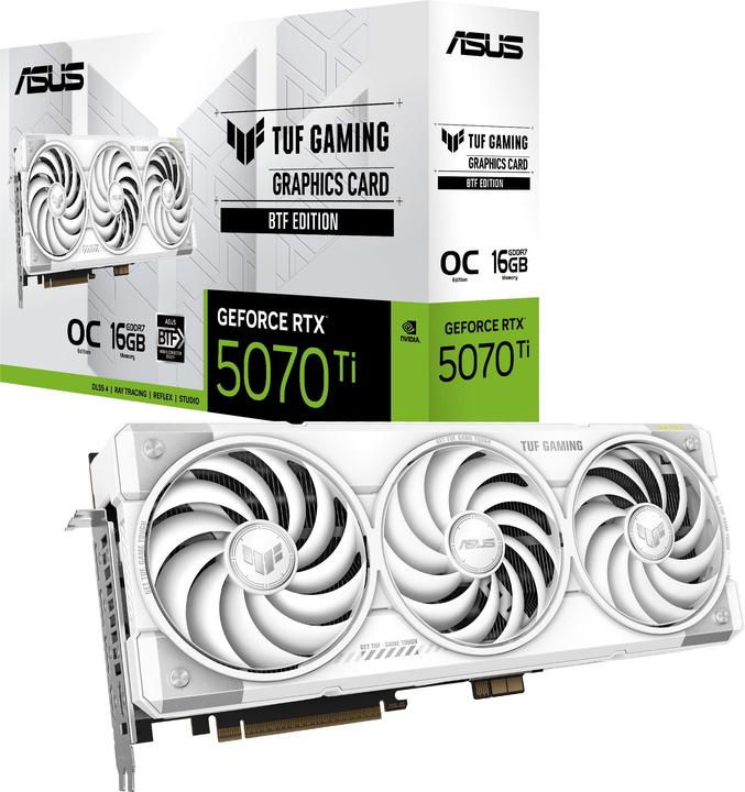 Produktbild ASUS TUF Gaming GeForce RTX 5070 Ti OC 16GB GDDR7 BTF White (16 GB)