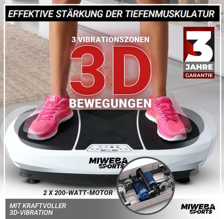 Produktbild Miweba Sports Vibrationsplatte MV200 Fitness Vibrationsgerät Vibrationsboard 3D (Grau)