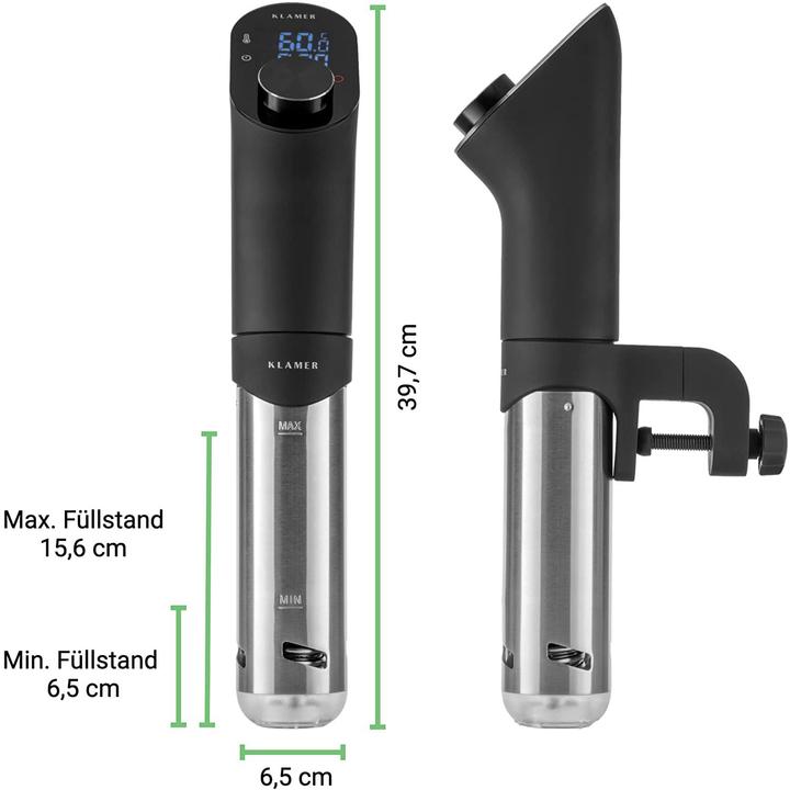 Immagine prodotto KLAMER Sous Vide Stick 1200 Watt IPX7 wasserdicht 3D Zirkulation