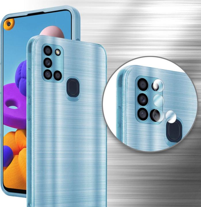Actual product image Cadorabo Case for Samsung Galaxy A21s in TPU Brushed Camera Protector LM160 Style (Samsung Galaxy A21s)