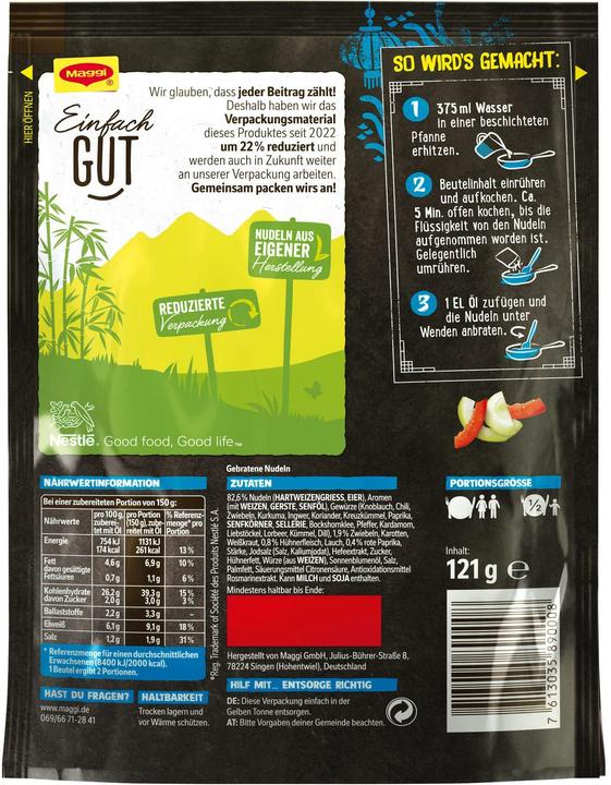 Produktbild Maggi MAGIC ASIA Gebratene Nudeln Mit Huhn (121 g)