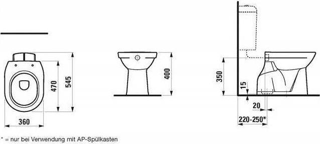 Actual product image Laufen Floor-standing WC PRO Wash-down, 6 l bahamabeige