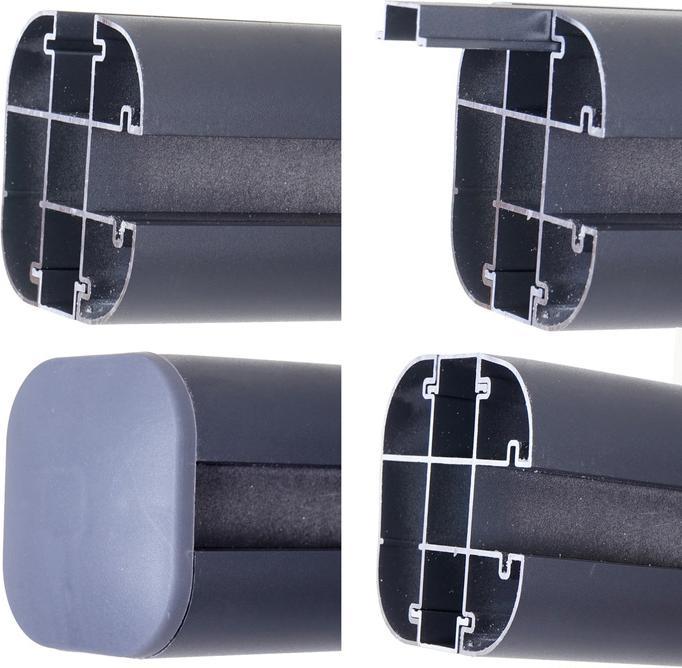 Immagine prodotto Swisshandel24 Paravento in WPC Sarthe, recinzione frangivento, pali in alluminio Set di 2, 3,75 m grigio (7.50 cm)