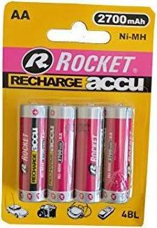 Immagine prodotto Rocket Batteria Accu 2700mAh AA, 4 pezzi. (4 pz., AA, 2700 mAh)