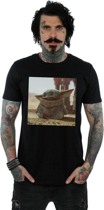 Actual product image Star Wars Mens The Mandalorian The Child Scene T-Shirt (XL)