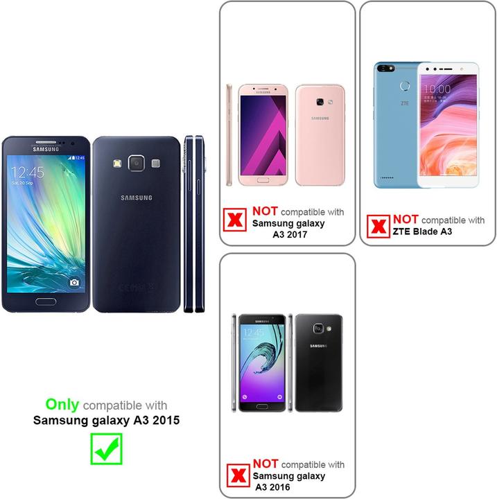 Productafbeelding Cadorabo Harde kaft imitatieleer met structuur (Samsung Galaxy A3)