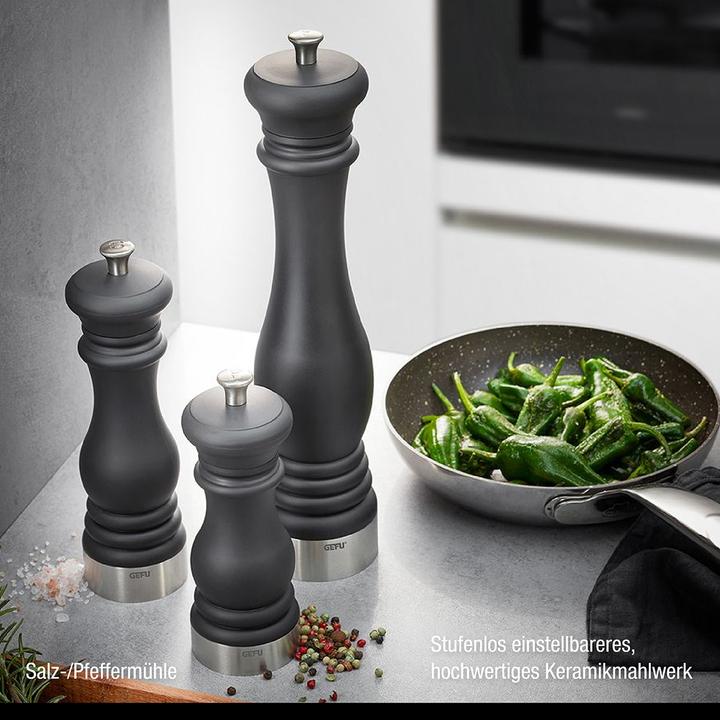 Produktbild GEFU Salz- oder Pfeffermühle FLAVIO L, schwarz (Pfeffer, Salz)
