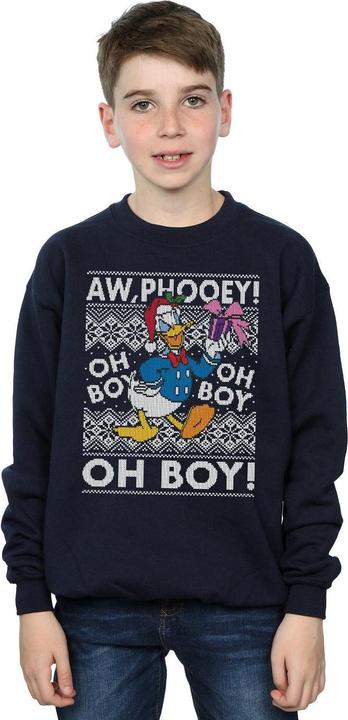 Actual product image Disney Boys Donald Duck Christmas Fair Isle Sweatshirt (140, 146)